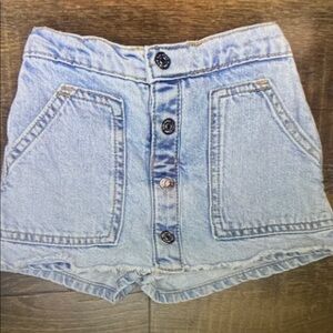 Denim Button-Up Kids Skort